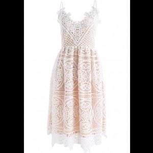 White crochet cami dress